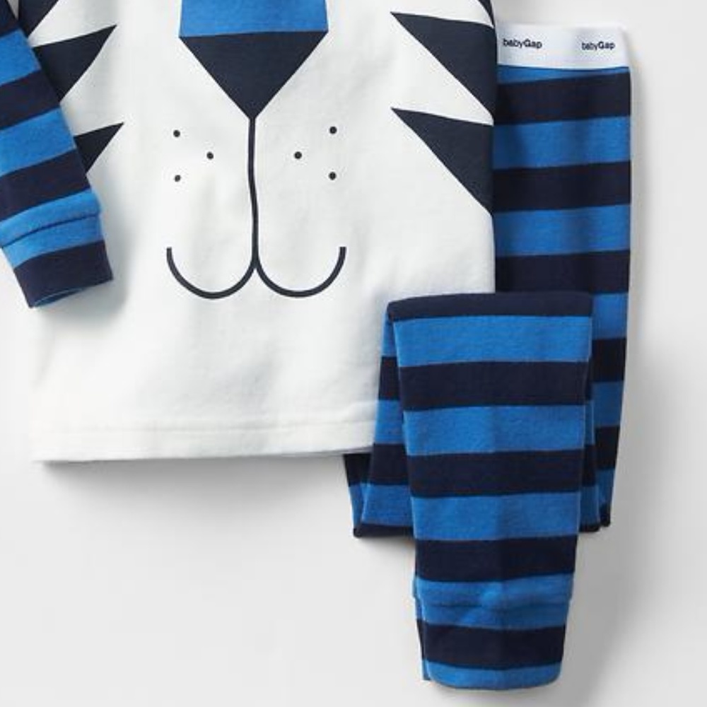 Baby Gap Pajamas NWT blue LION face zoo circus pj - Picture 2 of 2